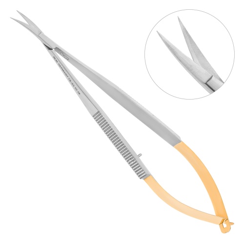 19-23TC* Ножницы хирургические Castroviejo TC, изогнутые , 14 см HLW Dentalinstruments GmbH (Германия)