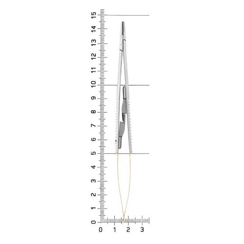 20-29* Иглодержатель Castroviejo TC, изогнутый 14,0 см HLW Dentalinstruments GmbH (Германия) фото 5