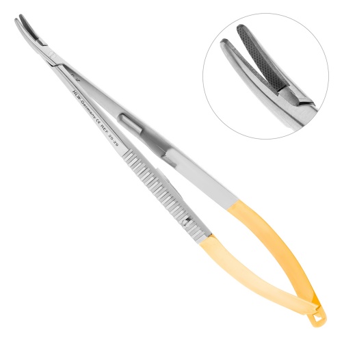20-29* Иглодержатель Castroviejo TC, изогнутый 14,0 см HLW Dentalinstruments GmbH (Германия)