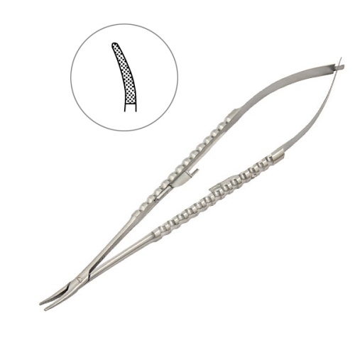 40-96D* Иглодержатель хирургический изогнутый Micro-Nadelhalter , 18 см, 40-96D* HLW Dentalinstruments GmbH (Германия)