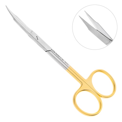 19-6TC* Ножницы хирургические Goldmann-Fox TC, изогнутые, 12,5см HLW Dentalinstruments GmbH (Германия)