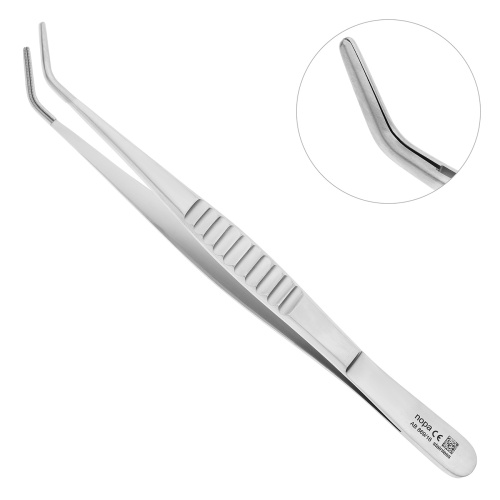 AB 869/16 Пинцет хирургический DE BAKEY, изогнутый, 16 см. Nopa instruments Medizintechnik GmbH (Германия)