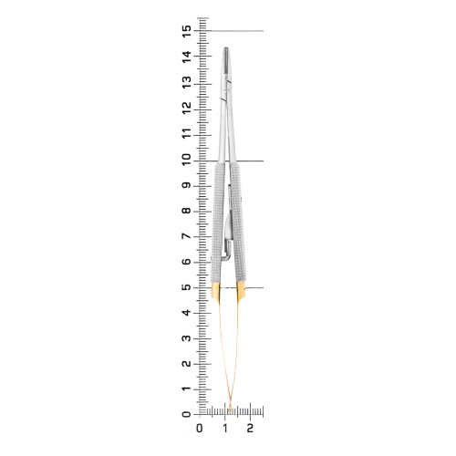 20-17* Иглодержатель Castroviejo-Gomel TC, изогнутый , 14см HLW Dentalinstruments GmbH (Германия) фото 5