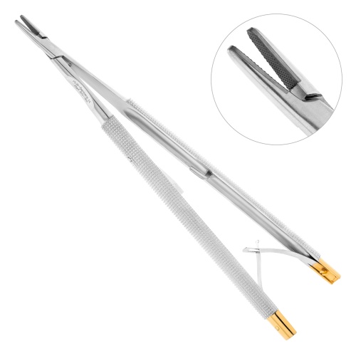 20-30* Иглодержатель Castroviejo-Gomel TC прямой ,16,0 см HLW Dentalinstruments GmbH (Германия)