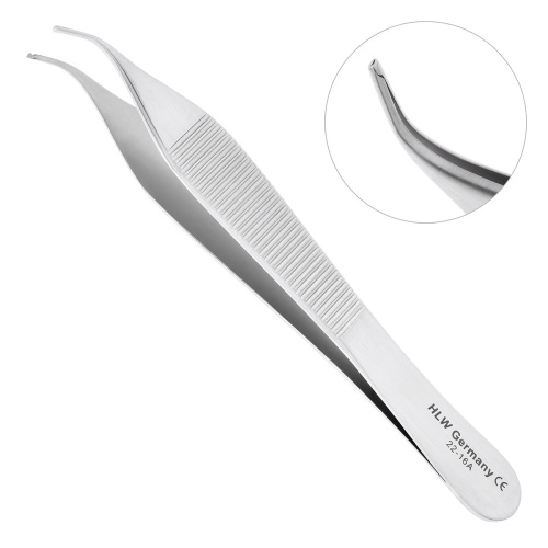 22-16A* Пинцет Адсона изогнутый, 12 см HLW Dentalinstruments GmbH (Германия)