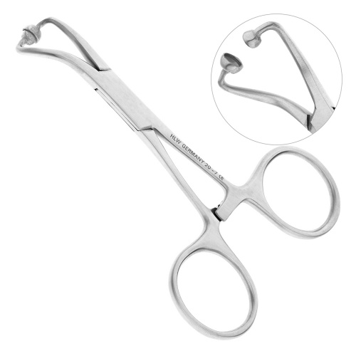 20-7* Цапка Tuchkleммe mit Kugel для белья, 9,5 см HLW Dentalinstruments GmbH (Германия)