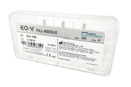 Иглы для экструзии гуттаперчи, EQ-V FillNeedle 23G, уп/6шт Meta Biomed (Ю. Корея)