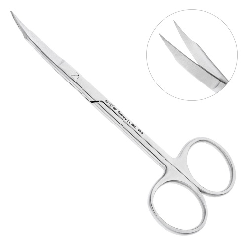 19-6* Ножницы хирургическиеGoldmann-Fox, изогнуты, 12,5 см HLW Dentalinstruments GmbH (Германия)
