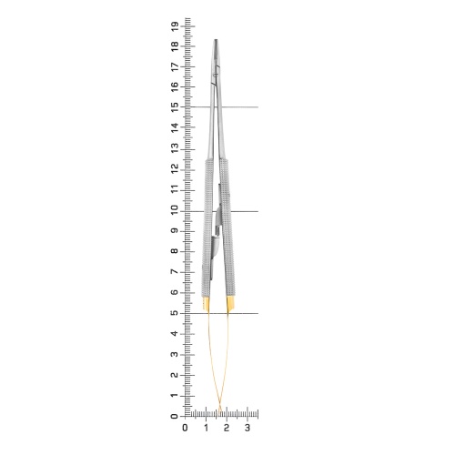 20-18* Иглодержатель Castroviejo-Gomel TC, изогнутый , 18см HLW Dentalinstruments GmbH (Германия) фото 5